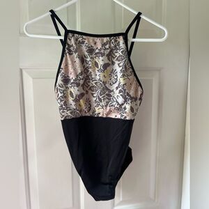 Suffolk Muted Floral Camisole Dance Leotard Adult Small